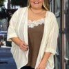 71 OT-A {Creamy Dreamy} Cream Chiffon Shrug Kimono Plus Size 1X 2X 3X -Cheap Clothing Store CreamyDreamypng
