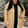 61 OT-A {Feeling Hot} Gold Leopard Print Cardigan PLUS SIZE 1X 2X 3X -Cheap Clothing Store FeelingHot
