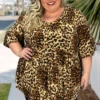 31 PQ-G {Free Yourself} Brown Leopard Print Babydoll Top EXTENDED PLUS SIZE 3X 4X 5X -Cheap Clothing Store FreeYourself 54353ffe 5118 4e87 b756 399e910f4240