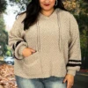 41 HD-G {Give It A Whirl} Mocha Knit SALE!! Hoodie W/Pocket PLUS SIZE 1X 2X 3X -Cheap Clothing Store GiveitawhirlMocha