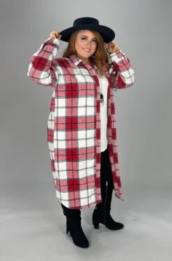 52 OT-F {Owning The Moment} Red Plaid Flannel Duster -Cheap Clothing Store IMG 7346