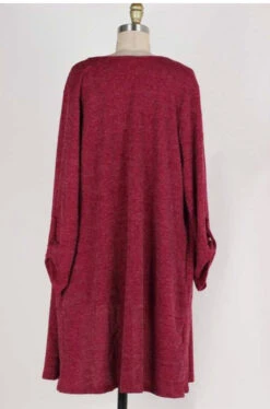OT-K {Walk In The Park} Burgundy Cardigan With Roll-Tab Sleeves -Cheap Clothing Store IMG 3518