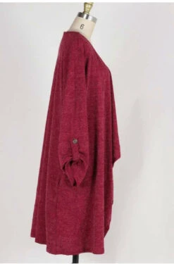 OT-K {Walk In The Park} Burgundy Cardigan With Roll-Tab Sleeves -Cheap Clothing Store IMG 3519