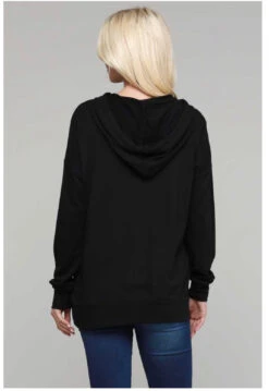 HD-Y {Just So You Know} Black Hoodie With Mauve Detail ***FLASH SALE*** -Cheap Clothing Store IMG 7487