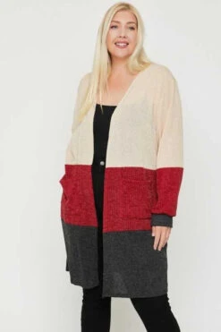 40 OT-E {Holding Hope} Tan Burgundy Ribbed SALE!! Cardigan PLUS SIZE XL 2X 3X -Cheap Clothing Store IMG 9076
