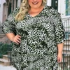 65 PSS-U {No Time To Waste} Green Leopard Print Babydoll Top EXTENDED PLUS SIZE 3X 4X 5X -Cheap Clothing Store NoTimeToWaste 56b1230b 1cc9 498d a34a 9e27d70f6a3c