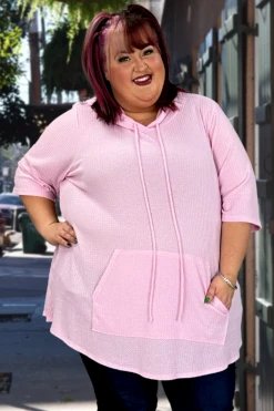 92 HD-A {Take A Ride} PINK Waffle Knit Hoodie 3X 4X 5X 6X SALE!!!!