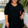 43 CP-B {The Next Step} Black/Fuchsia Check Print Top EXTENDED PLUS SIZE 3X 4X 5X -Cheap Clothing Store THeNextStep