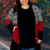 63 OT-A {Bundle Up Baby} Red/Black Print Duster PLUS SIZE 1X 2X 3X -Cheap Clothing Store bundleupbaby