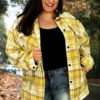 90 OT-C {Deserving Praise} Yellow Plaid Shacket PLUS SIZE XL 1X 2X! -Cheap Clothing Store deservingpraiseyellow