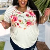 11 HD-D {Floral Influence| Ivory SALE!! Floral Grey Stripe Hoodie PLUS SIZE 1X 2X 3X -Cheap Clothing Store floralinfluence