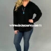 HD-E {Such A Cutie} Black V-Neck Hi-Lo Top