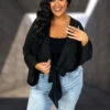 82 OT {First Class All The Way} Black Bolero Cardigan PLUS SIZE XL 2X 3X