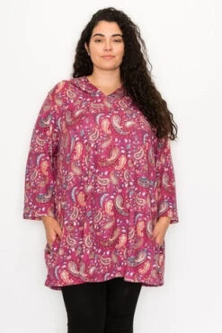 43 HD-B {Looking For A Sign} Mauve Paisley Print Hoodie CURVY BRAND!!! EXTENDED PLUS SIZE 4X 5X 6X -Cheap Clothing Store image 0cd85ad3 74c3 4160 ab00 310ac15cc208
