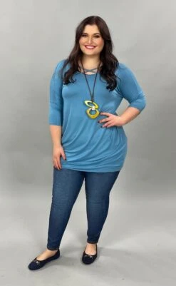 SQ-C "Blue Bayou” Tunic With Criss-CrossDetail