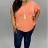 80 OS-D {Hang Loose} CORAL Tunic W/One Shoulder PLUS SIZE 1X 2X 3X -Cheap Clothing Store image 16d55a8d 1060 4596 828d 100e2278745a