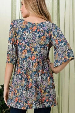 29 PSS-R {Success Suits You} Teal Floral Babydoll Top PLUS SIZE 1X 2X 3X -Cheap Clothing Store image 1b0c06fa 763c 4378 9fd1 ec4e7f11f055