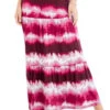 BT-I {Genuine Gratitude} BURGUNDY Tie Dye Tiered Skirt PLUS SIZE 1X 2X 3X