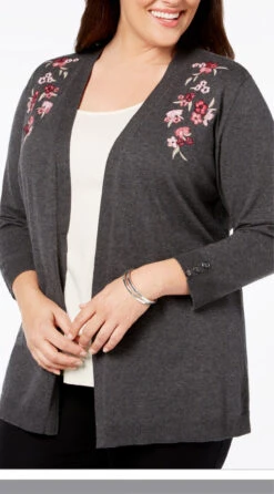 OT-A M-109 {Karen Scott} Charcoal Cardigan *SALE* Retail $54.50