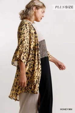 57 OT-Q {Look Famous} Umgee Honey Gold Leopard Kimono PLUS SIZE XL 1X 2X -Cheap Clothing Store image 30d3a2e9 59e1 412a bcd5 d9c324c5f227