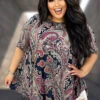 56 PSS-I {Nostalgic Vibes} Navy Paisley Print Top EXTENDED PLUS SIZE 4X 5X 6X -Cheap Clothing Store image 314f675e a382 47f4 8852 67a98d708a20