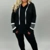 30 HD-A {Zip Around Town} Black/Ivory Contrast Hoodie PLUS SIZE 1X 2X 3X -Cheap Clothing Store image 32755785 211e 418f 858e 2d701d3a8013