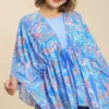 21 OT-T {Plan For The Best} Umgee Blue Print Kimono PLUS SIZE XL 1X 2X