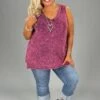 51 Or 44 SV-C {Ease Along} Magenta Mineral Wash Sleeveless Top PLUS SIZE 1X 2X 3X -Cheap Clothing Store image 3b15b2e8 8fba 438a 8e7b a44193b17529