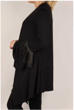 45 OT-B {Double Shot} Black Cardigan With Gold Studded Fringe Plus Size 1X 2X 3X -Cheap Clothing Store image 42c15d7c 481a 4625 bf0b 515698ba11c0