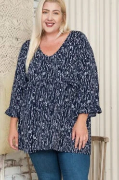 75 PQ-I {Let It Grow Strong} Navy Floral Babydoll Top EXTENDED PLUS SIZE 3X 4X 5X -Cheap Clothing Store image 42d4d04d feb9 4a55 80ef 71e7be130e20