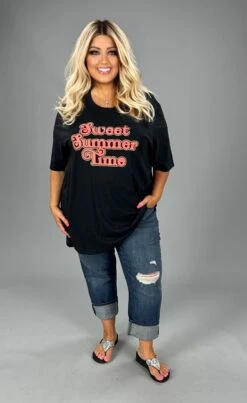 97 GT {Sweet Summer Time} Heather Black Graphic Tee PLUS SIZE 3X