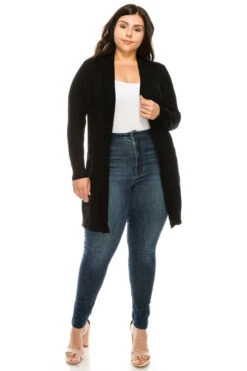 25 OT {Can Never Have Enough} Black Duster W/Front Pockets PLUS SIZE 1X 2X 3X