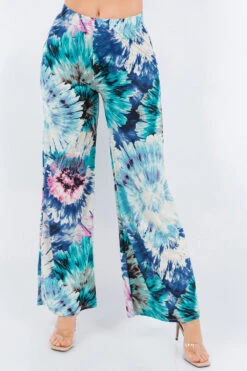 BT-R {Keep It Laid-Back} SALE! Blue Starburst Wide Leg Pants PLUS SIZE 1X 2X 3X