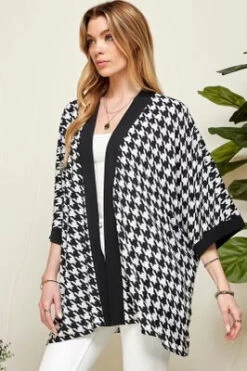 26 OT-U {In The Works} Black Houndstooth Kimono PLUS SIZE XL 2X 3X -Cheap Clothing Store image 59c23a3c c2dc 43a3 989d d31a6fa26f38