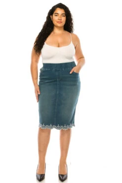 LEG-16 {Putting It Simply} Denim Embroidered Skirt EXTENDED PLUS SIZE 4X 5X -Cheap Clothing Store image 60bf2c54 f7f4 44b5 bf7b 164a438a1d1a