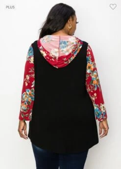 21 HD-Z {Love And Adored} Black/Floral Print Hoodie CURVY BRAND!!! EXTENDED PLUS SIZE 4X 5X 6X -Cheap Clothing Store image 61e6bc67 f125 4b29 b45f e741c05d9fe0