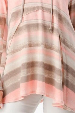 96 HD-J {Sweetness Is Here} Coral/Mocha Striped Hoodie PLUS SIZE 1X 2X 3X -Cheap Clothing Store image 6491e717 1db6 48c4 b5ea e2074235b210