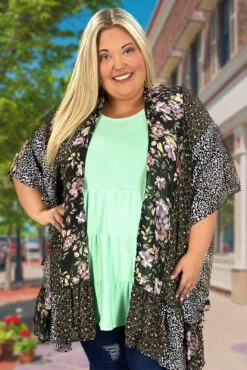 34 OT-L {I Am Here} Umgee Black Mulit-Print Kimono PLUS SIZE XL/1X 1X/2X -Cheap Clothing Store image 6d936fe0 975e 4dc5 b18f 8d7444d2aa6c