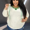 12 HD-O {Trust Your Gut} Oatmeal Hoodie W/Kelly Green Piping PLUS SIZE XL 2X 3X