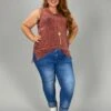51 Or 44 SV-A {Ease Along} Persimmon Mineral Wash Top PLUS SIZE 1X 2X 3X