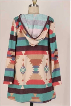 37 OR 12 OT-O {Happy Mood} Taupe Aztec Print Tiered Cardigan W/Hood PLUS SIZE 1X 2X 3X -Cheap Clothing Store image 76988622 ac65 4a79 97e1 32c92e7c02ce