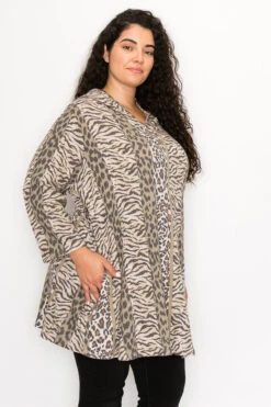 24 HD {Strutting The Wild Side} Tan Animal Print Hoodie CURVY BRAND!!! EXTENDED PLUS SIZE 4X 5X 6X