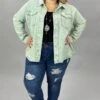 93 OT-A {Frayed Sweetness} Washed Sage Denim Jacket PLUS SIZE 1X 2X 3X -Cheap Clothing Store image 7fd2b1d5 1374 4923 a0b8 843da10e95ed