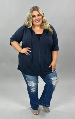 89 OT-H {Paint The Town} NAVY French Terry Hoodie CURVY BRAND!! EXTENDED PLUS SIZE 3X 4X 5X 6X -Cheap Clothing Store image 87be4a36 1ccd 4a70 a83c e47394b71136