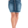 BT-A {Kancan} Denim Button Up Raw Hem Skirt PLUS SIZE XL 2X 3X