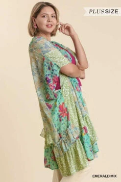 35 OT-K {Look Ahead} Umgee Mint Multi-Print Kimono PLUS SIZE XL/1X 1X/2X -Cheap Clothing Store image 8ef0683b 787c 4793 a10a 61f1c44e06e4