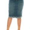LEG-16 {Putting It Simply} Denim Embroidered Skirt EXTENDED PLUS SIZE 4X 5X