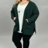 31 OR 57 OT-G {Leading Lady} Hunter Green Waffle Knit SALE!! Cardigan PLUS SIZE 1X 2X 3X