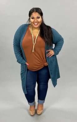 91 OT-A {Take Me There} TEAL Long Sleeve Cardigan SALE!!! PLUS SIZE 1X 2X 3X