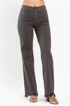 BT-Z {Judy Blue} Brown High Waist Straight Frayed Jeans PLUS SIZE 16 18 20 22